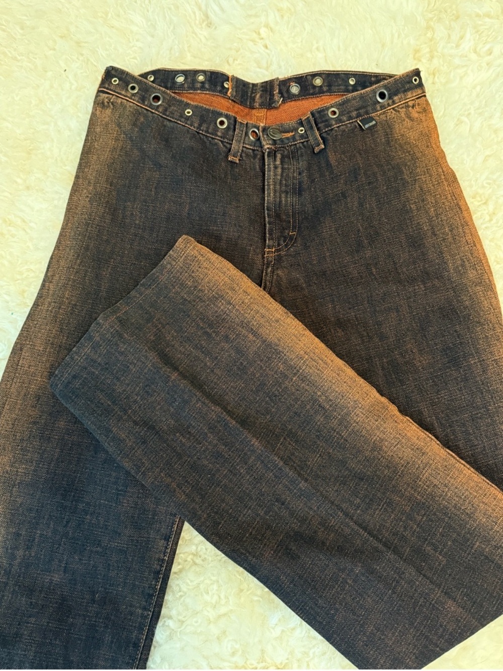 RARE 🔥 Just Cavalli 2003 Low Rise Bat Acid Wash Jeans - Picture 10 of 15